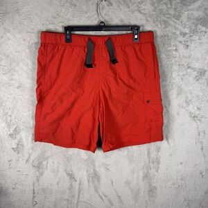 Columbia Swim Trunks Shorts Mens Large Red Quick Dry Mesh‎ Lined Cargo Pocket